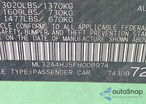 2015 Mitsubishi Mirage Es from USA, damaged, VIN ML32A4HJ5FH008974